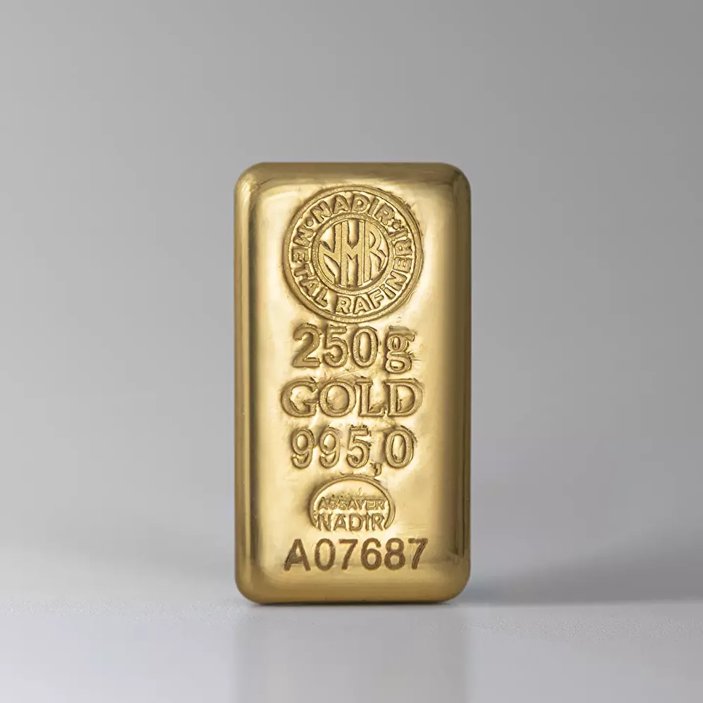 250 Gr Külçe Altın — Nadir Metal Rafineri 995.0 milyem sertifikalı külçe altın